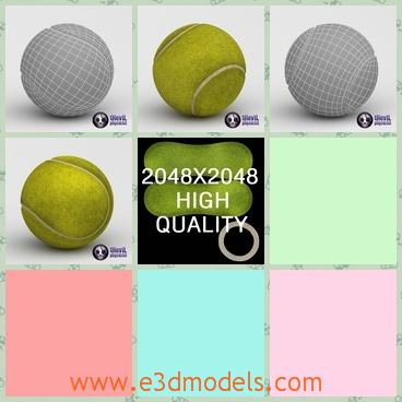 3d model the tennis ball with great textures - This is a 3d model of the tennis ball with great textures,which is made in high quality.The model is used by the professional players.