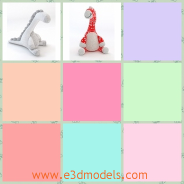 3d model the toy of dinosaur - This is a 3d model of the toy of dinosaur,which is lovely and soft.The mode sitting on the floor.