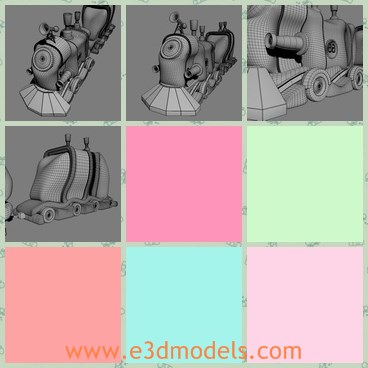 3d model the train - This is a 3d model of the train,which is small and cartoon model.The model is the old style of the train head on the station.