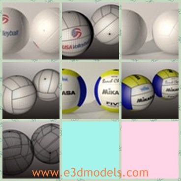 3d model the volleyball - This is a 3d model of the volleyball,which is white and round.The model has words on it,and the ball is made with good quality.