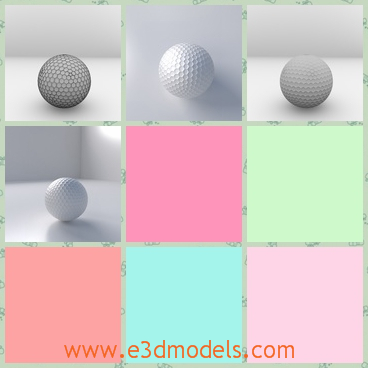 3d model the white golf ball - This is a 3d model about a white golf ball.The outstanding part on it is so unconspicuous to see.