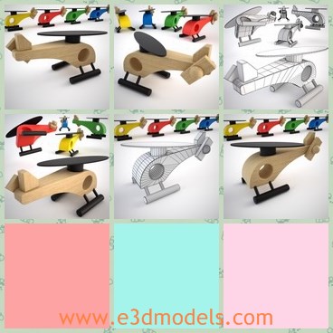3d model the wooden plane - This is a 3d model of the wooden plane,which is small and cute.The plane has a large wing on the top.