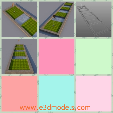 3d modl the rectangle golf hole - This is a 3d model of the rectangle golf hole,which is grand and made with special materials.