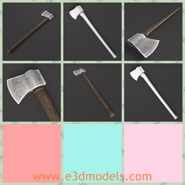 3d model the axe - This is a 3d model of the axe,which is the common tool in life.The model is detailed and made with a wooden handle.