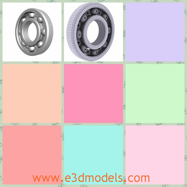 3d model the bearing - This is a 3d model of the bearing,which is a part of a car.The model is made of metal and the shape looks like a ball.