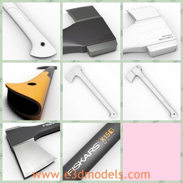 3d model the chopping ax - This is a 3d model of the chopping ax,which is large and made in details.The model is printed with words:Fiskars.