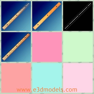 3d model the classic ruler - This is a 3d model of the classic ruler,which is made of wooden materials.The ruler is 12 inch long and used to measure in our life.