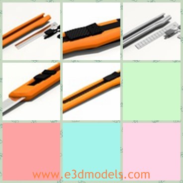 3d model the cutter - This is a 3d model of the cutter,which is the common tool in our life.The model is yellow and made with special materials.
