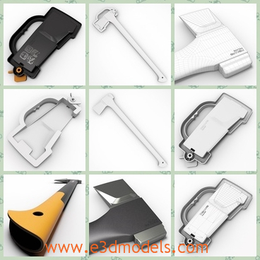 3d model the hatchett - This is a 3d model of the hatchett with a handle,which is special and detailed.The model is big and special compared with the common ones.