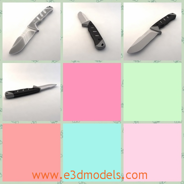3d model the knife as a weapon - This is a 3d model of the knife as a weapon,which is sharp and useful.The model can be used as a tool in our life if carefully used.