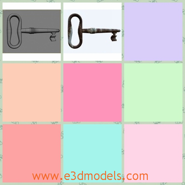3d model the old rusty key - This is a 3d model about the rusty key,which is antique and and old.The key has the special shape compared to the modern ones.