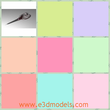 3d model the scissors - This is a 3d model of the scissors,which is made of steel and the handles in plastic materials.