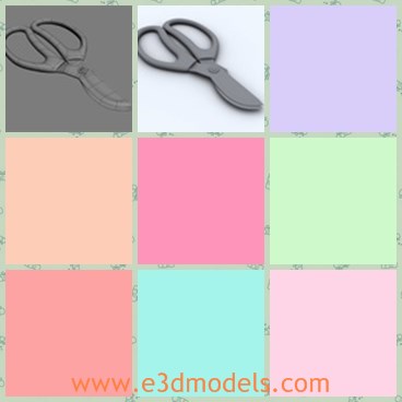 3d model the scissors as a tool - This is a 3d model of the gardening tool-scissors, which is made to cut the plants in the garden. The model is useful and common in modern life.