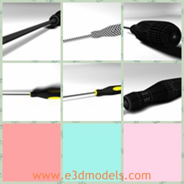 3d model the screwdriver - This is a 3d model of the screwdriver,which is a tool.The model is composed of few parts 3 total, which are grouped and controlled via constraints.