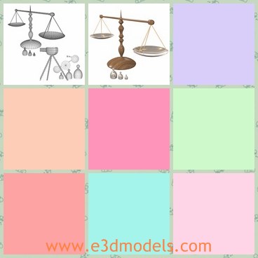 3d model the weight balance - This is a 3d model of the weight balance,which is the common measure tool in our life.All separate objects so they can be manipulated. tilted, moved.