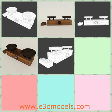 3d model the wooden vintage in the old style - This is a 3d model of the wooden vintage in the old style,which is balanced and made in wood.The model is rare in the modern society.