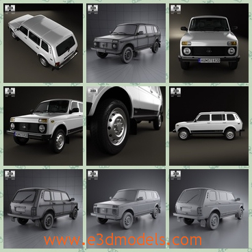 3d mode the car made in 2012 - This is a 3d model of the car made in 2012,which is a SUV and the its the brand of Russia and the model is large and pratical.