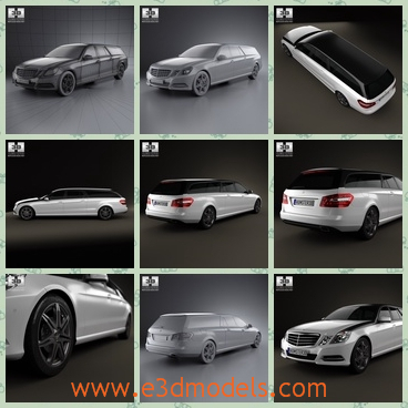 3d model a benz with a long body - This is a 3d model about a Benz with a long body,which has a black roof.The car looks luxury at first glance.