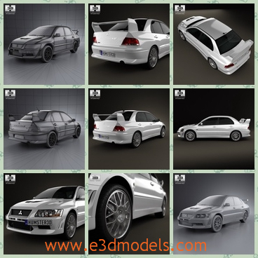 3d model a car from Mitsubishi - This is a 3d model of a car from Mitsubishi company,which is special because of the tail of the car.