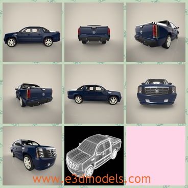 3d model a car in good quality - This is a 3d model of a car of Cadillac brand,which is made with luxury materials.The model has a big and heavy head.