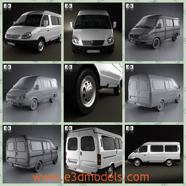 3d model a gaz made in Russia - This is a 3d model about a GAZ made in Russia,which is a van,actuallu a minivan.The model is commodious and spacious.
