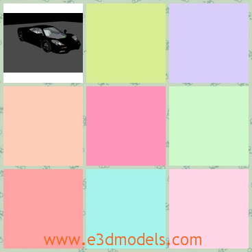 3d model a  racing car in black - This is a 3d model of the racing car in black,which is modern and luxury.The model is made in other countries.