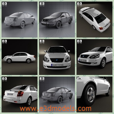 3d model a sedan car of China - This is a 3d model of a sedan car of China,which is made in 2011.The car in popular amongst Chinese people.