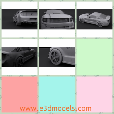 3d model a sports car - This is a 3d model of a sports car,which was created several years before.The model uses simply scanlines and standard materiels so that you can modify them and add textures if you want.