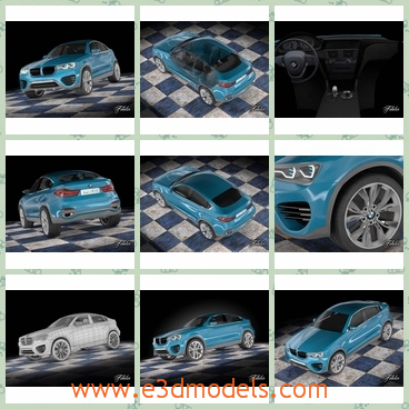 3d model BMW x4 - This is a 3d model about the BMW X4,which is a SUV and the color is special.This model is produced with standard materials and multiple import formats.