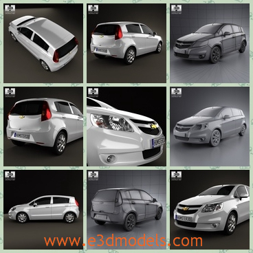 3d model hatchback in white - This is a 3d model of the hatchback of Chevrolet,which was made in 2012.The model is the famous and compact type in the world.