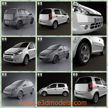 3d model hatchback of Chery - This is a 3d model of the hatchback of Chery,which is the famous car brand in the world.The type is made in China in 2010.