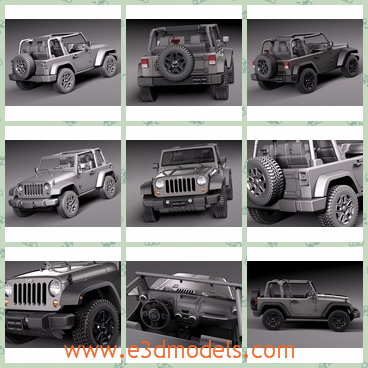 3d model jeep wrangler willis wheeler - This is a 3d model of a jeep.The outside is so gorgerous with the open part on the top.The interior is different from other cars.