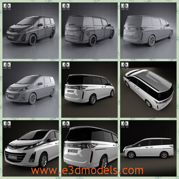 3d model mazda biante - This is a 3d model about the mazda biante,whcih was produced in Japan.The van seems so spacious and the special design of the car roof must be so popular.