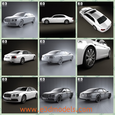 3d model of a Bentley car - This is a 3d model which is about a cool white Bentley car. This cas has a flat body with smooth lines and a wide bonnet.