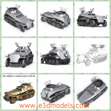 3d model of a panzer tank - This is a 3d model of the Reconnaissance vehicle. This vehicle has one or two MG 34 machineguns and thick iron tracks.