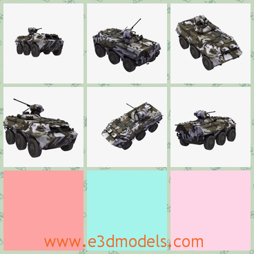 3d model of a tank - This 3d model is about an armored carrier IFV or APC of the Chinese Army. It is heavy and big and it is very similar to the Russian series of BTR vehicles, or the Patria XA-185.