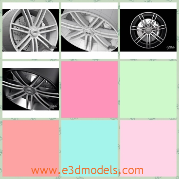 3d model of Audi R8 rim - This is a 3d model which is about an Audi R8 rim which is made of fine steel and it is very solid and steadable.