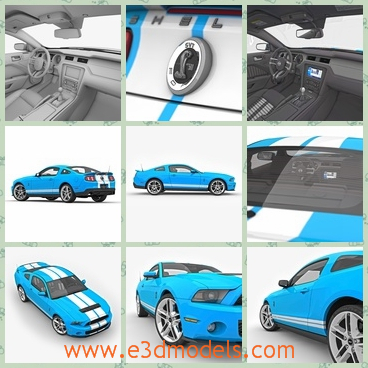 3d model of the sports car in blue - This is a 3d model of the sports car in blue,which is the racing car and the body is so cool.