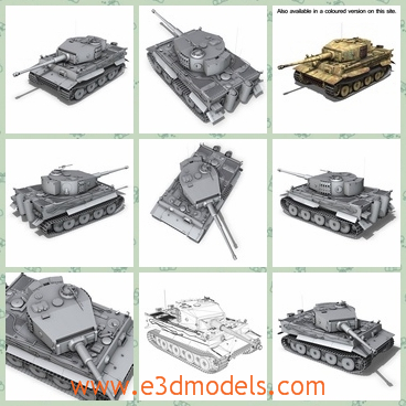 3d model of tiger - This 3d model is about a German heavy tank used in World War II,  which is developed in 1942. This is a big panzer tank with two thick tracks and a big mortar.