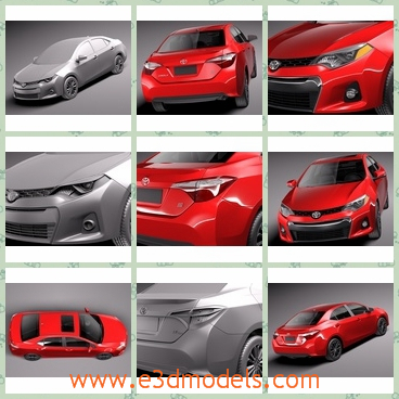 3d model red car of Toyota - This is a 3d model of the red car of Toyota,which is modern and popular amongst young people.