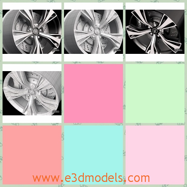 3d model rim of the wheel - This is a 3d model of the rim of the wheel,which is shining and different.The model is made for the performance.