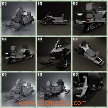 3d model snowmobile in 2012 - This is a 3d model of the snowmobile ,which is made in 2012 and the type is sport type.The model is created accurately, in real units of measurement, qualitatively and maximally close to the original.