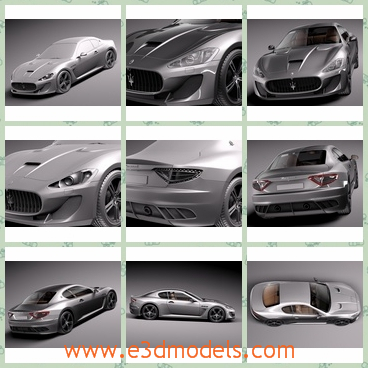 3d model sports car - This is a 3d model of the sports car,which is in a Italian style and the has two seats interior.