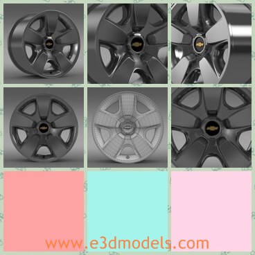 3d model the alloyed wheel - This is a 3d model of the alloyed wheel,which is made with good quality.The wheel is popular and suitable for many cars.