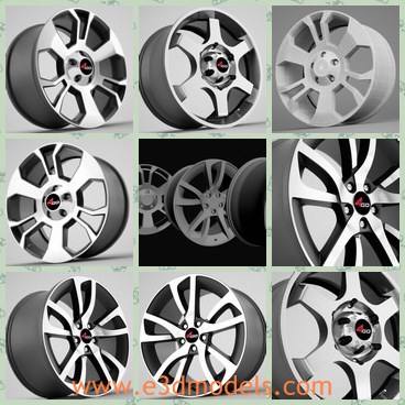 3d model the alloyed wheel - This is a 3d model of the alloyed wheel,which is detailed and made with steel and other materials.