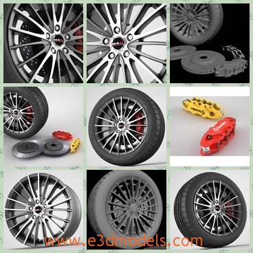 3d model the alloyed wheel - This is a 3d model of the alloyed wheel,which is modern and it is the common part of the car.