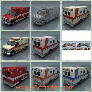 3d model the ambulance - This is a 3d model of the ambulance,which is the medical vehicle of the hospitals.The van is common in the life.