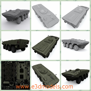 3d model the amphibious vehicle - This is a 3d model of the amphibious vehicle,which is large and heavy.The model is made in high quality.