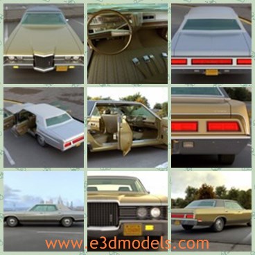 3d model the antique car in 1971 - THis is a 3d model of the antique car in 1971,which  was made for use especially inside difficult scenes as shown on preview renders.
