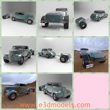 3d model the antique car made in 1937 - This is a 3d model of the antique car made in 1937,which was a refresh of its predecessor, it based on V8-powered Model 40A and was the company's main product.